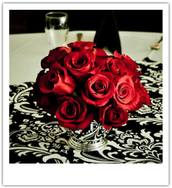 wedding damask table runner pictures