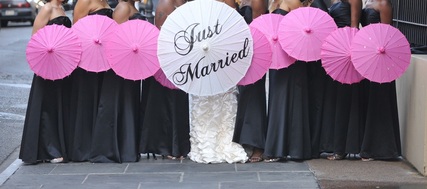 Just Married Parasol Wedding