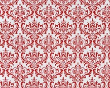 Red and white damask napkins