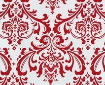 Traditions Lipstick Red and White Damask Napkins